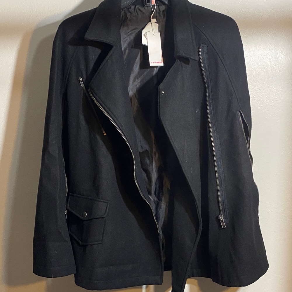 Charlotte Russe Black Cape with Zipper Details